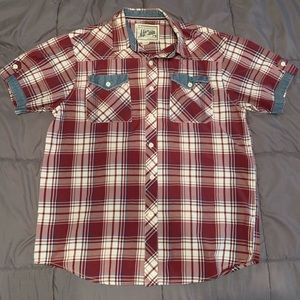Plaid men’s button down shirt
